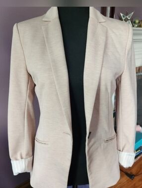 HM Women's fitted Blush/beige Blazer Jacket sz 6